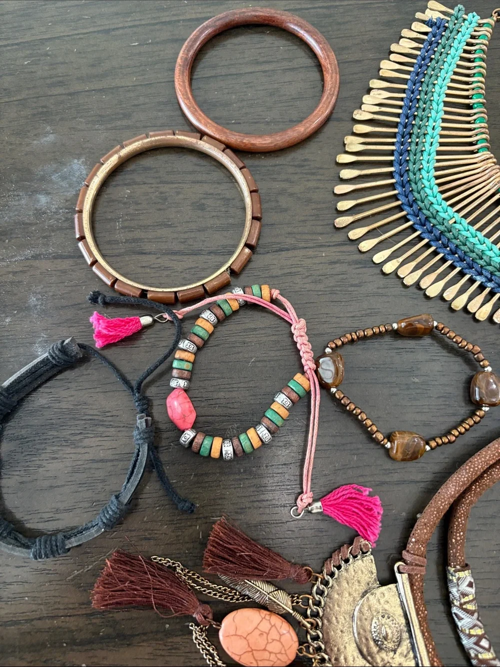 Boho Mixed-Color Statement Necklace Collection - Multi - Picture 10 of 10